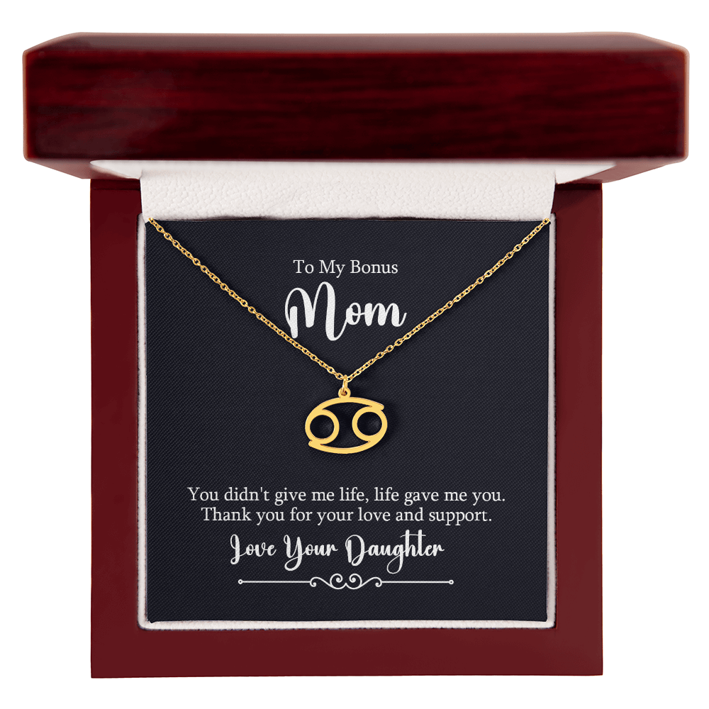 Zodiac Symbol Necklace for Stepmother / Bonus Mom from Daughter - Mother's Day Gift