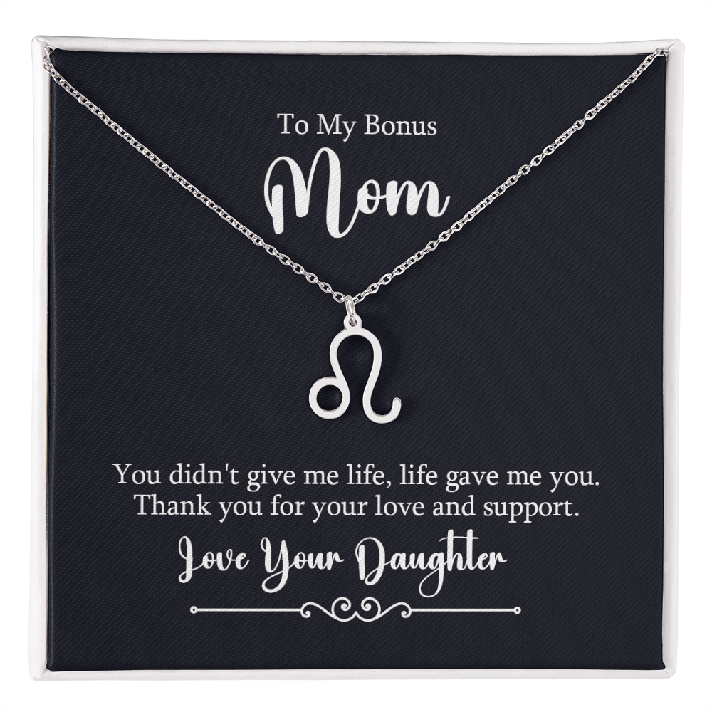 Zodiac Symbol Necklace for Stepmother / Bonus Mom from Daughter - Mother's Day Gift