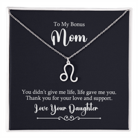 Zodiac Symbol Necklace for Stepmother / Bonus Mom from Daughter - Mother's Day Gift