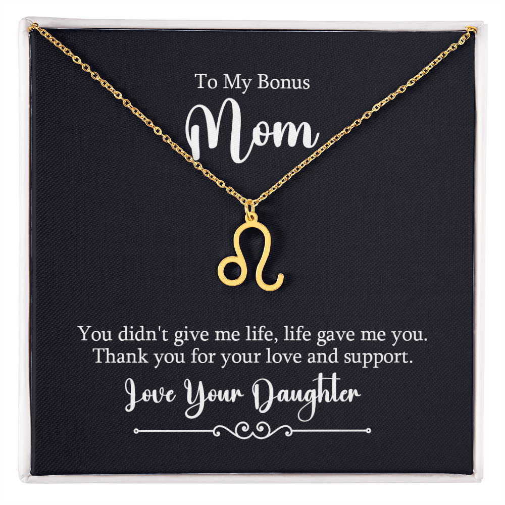 Zodiac Symbol Necklace for Stepmother / Bonus Mom from Daughter - Mother's Day Gift
