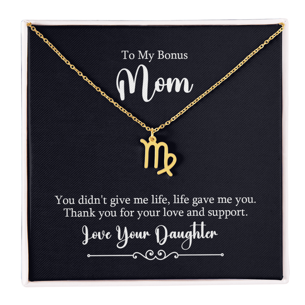 Zodiac Symbol Necklace for Stepmother / Bonus Mom from Daughter - Mother's Day Gift