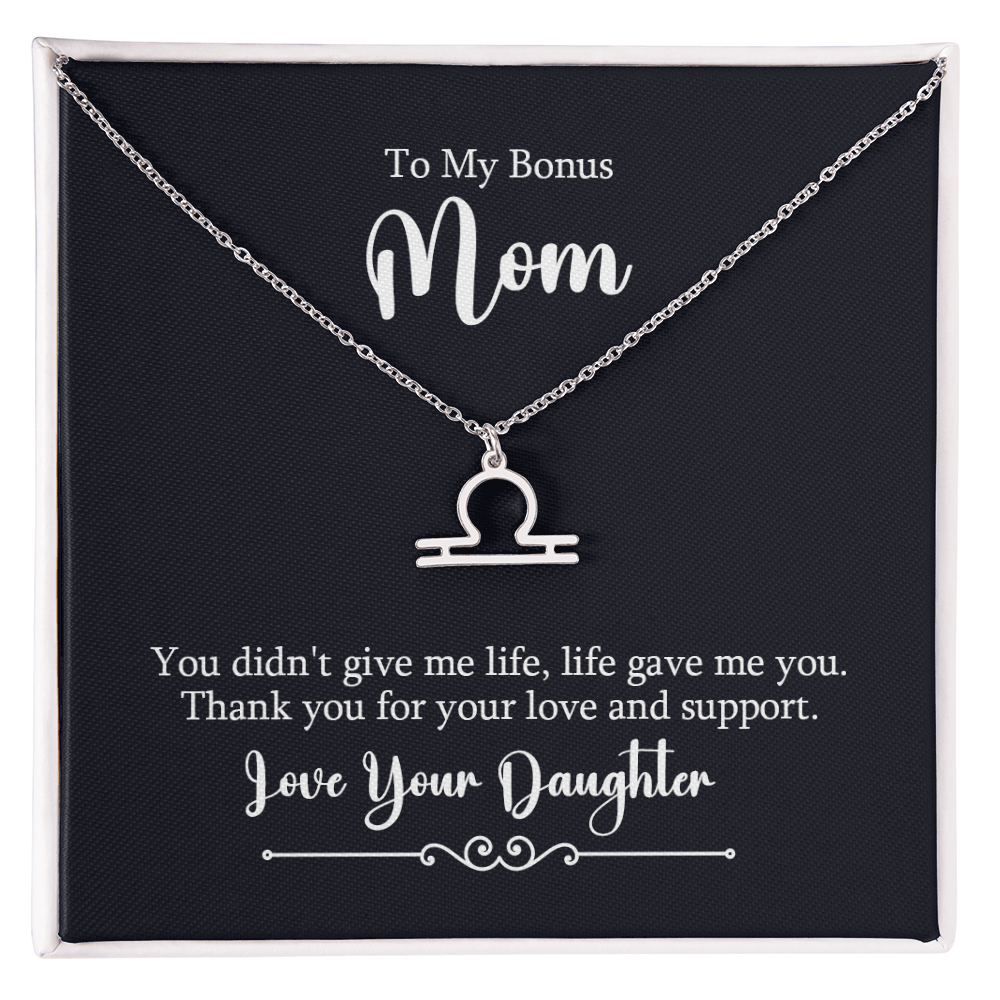 Zodiac Symbol Necklace for Stepmother / Bonus Mom from Daughter - Mother's Day Gift
