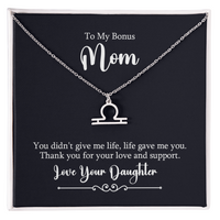 Zodiac Symbol Necklace for Stepmother / Bonus Mom from Daughter - Mother's Day Gift