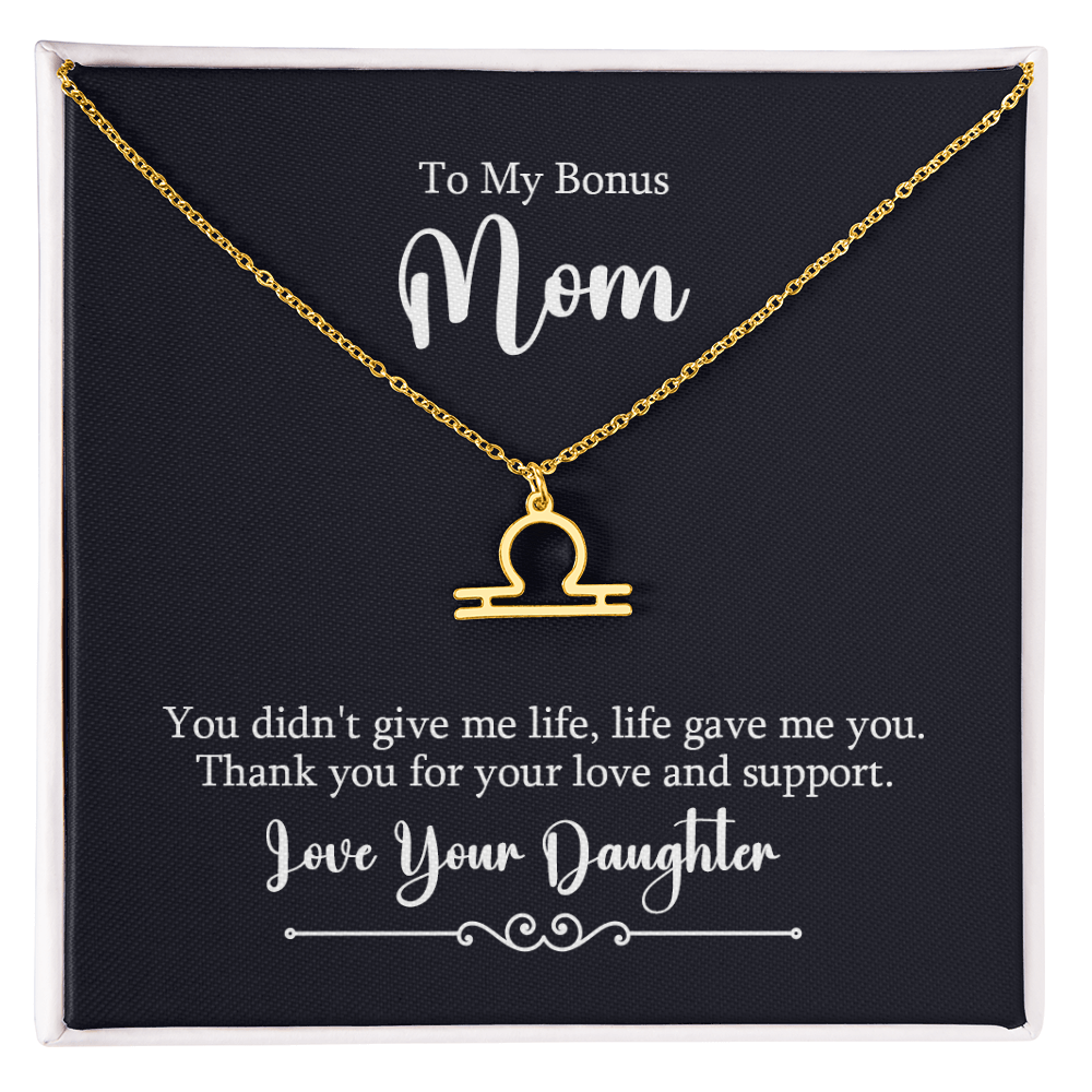 Zodiac Symbol Necklace for Stepmother / Bonus Mom from Daughter - Mother's Day Gift