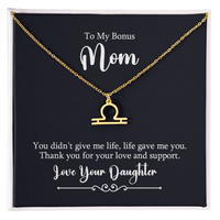 Zodiac Symbol Necklace for Stepmother / Bonus Mom from Daughter - Mother's Day Gift
