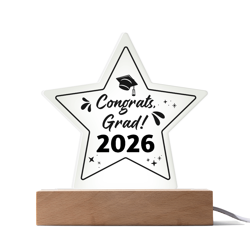 Acrylic Star Plaque - Graduation, Congrats Grad