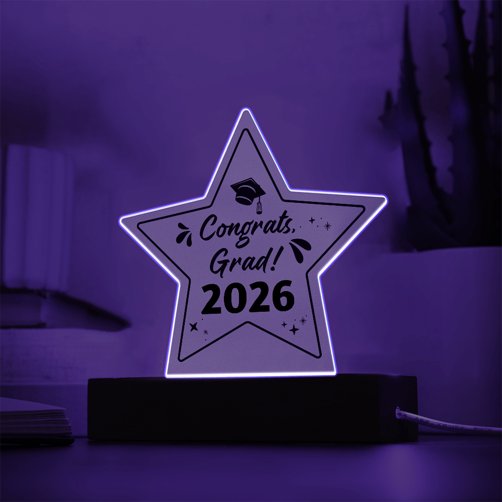 Acrylic Star Plaque - Graduation, Congrats Grad
