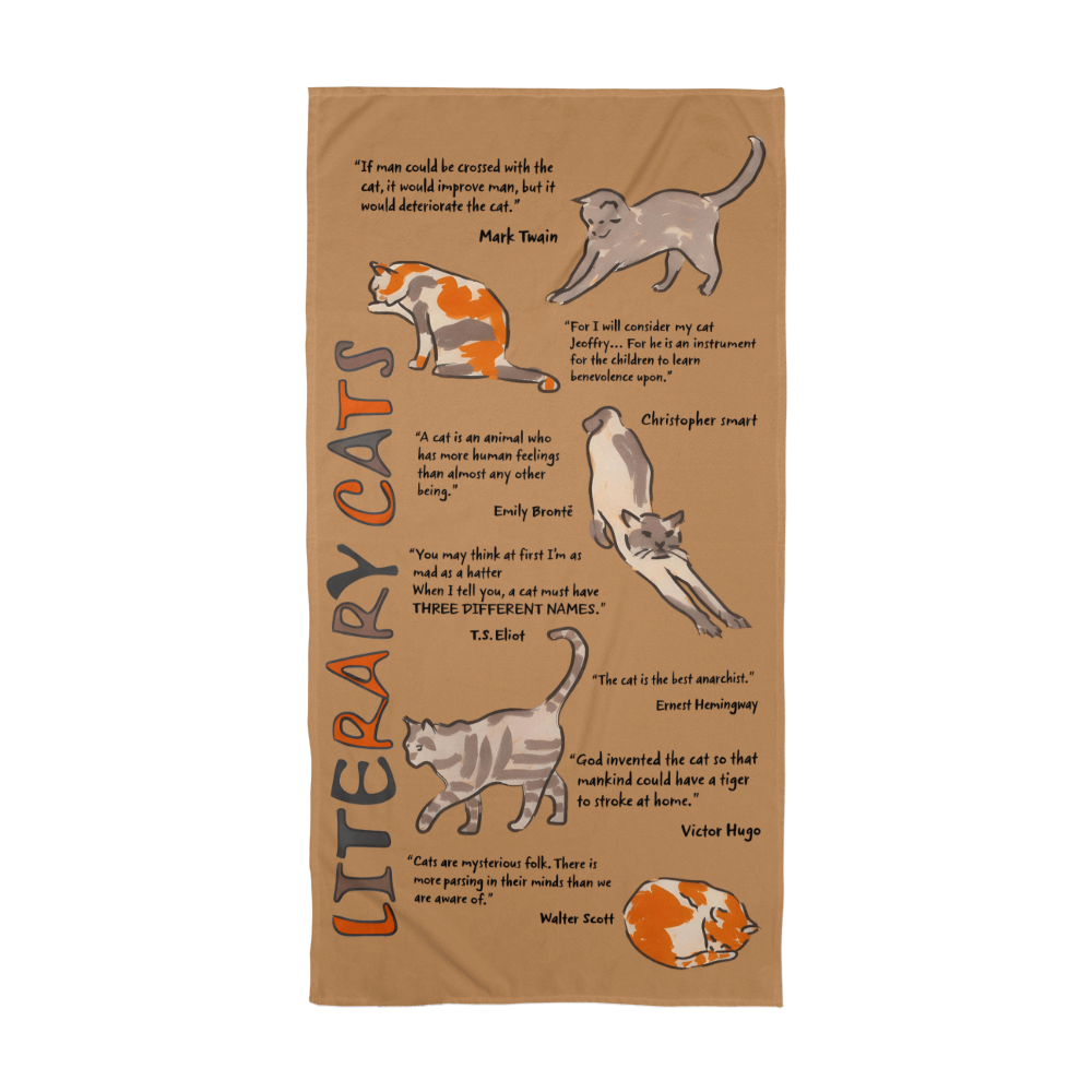 Bath Towel - Literary Cats