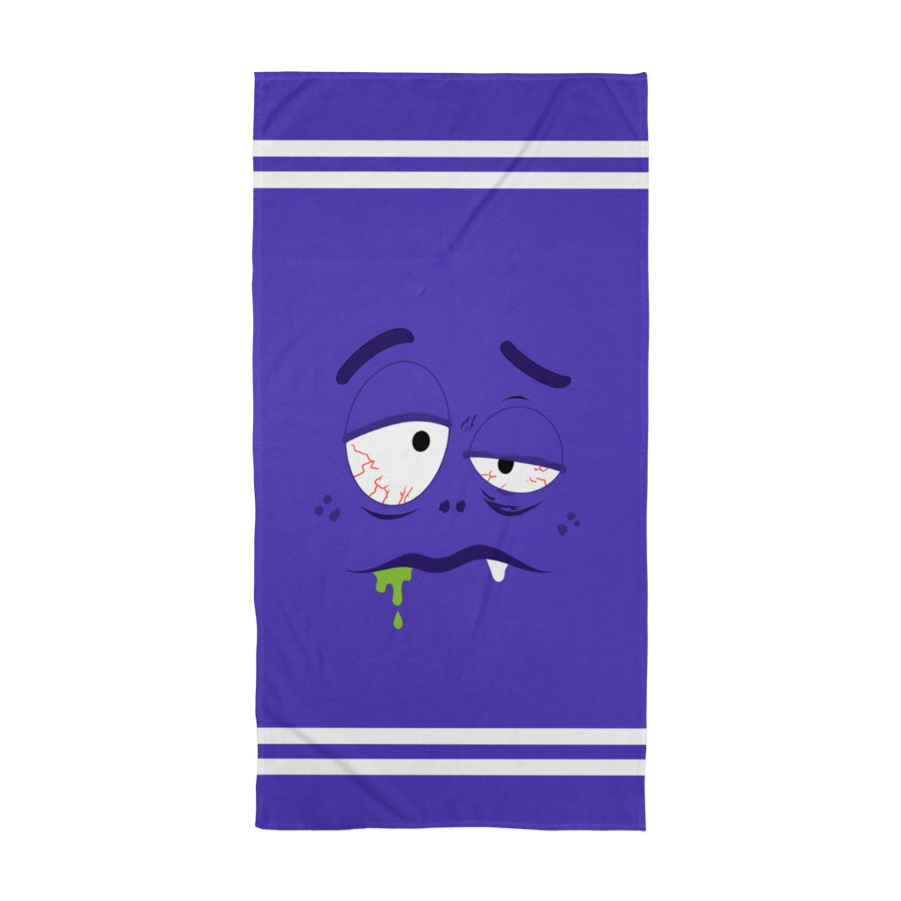 Bath Towel - Low Battery Collection (3 Unique Designs - 1 Distinct Vibe): #1 Hungover, #2 Sleep Deprived, #3 Over It