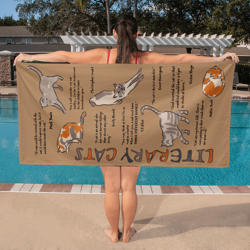 Bath Towel - Literary Cats