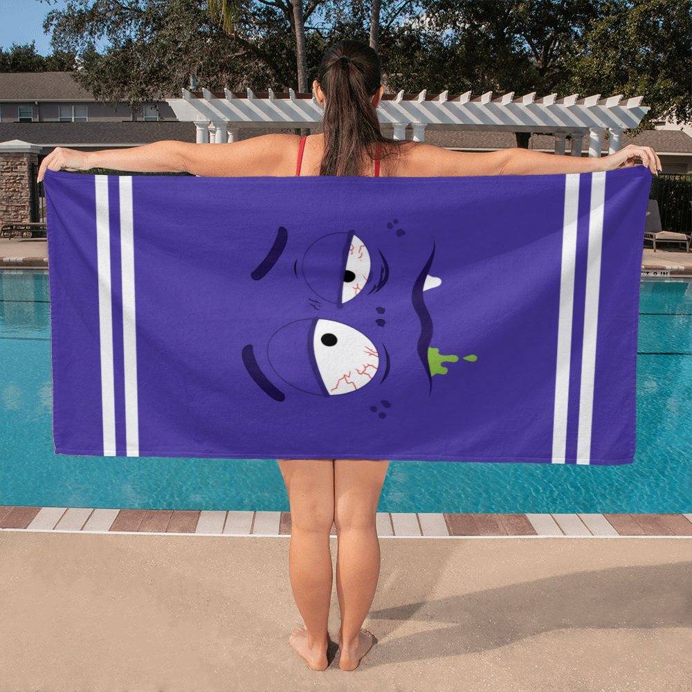 Bath Towel - Low Battery Collection (3 Unique Designs - 1 Distinct Vibe): #1 Hungover, #2 Sleep Deprived, #3 Over It