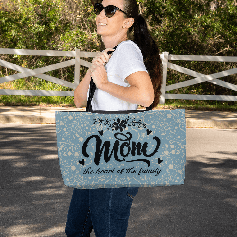 Weekender Tote for Mom - Mother's Day Gift - Mom the Heart of the Family