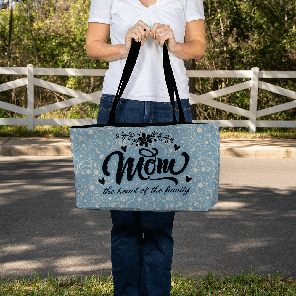 Weekender Tote for Mom - Mother's Day Gift - Mom the Heart of the Family