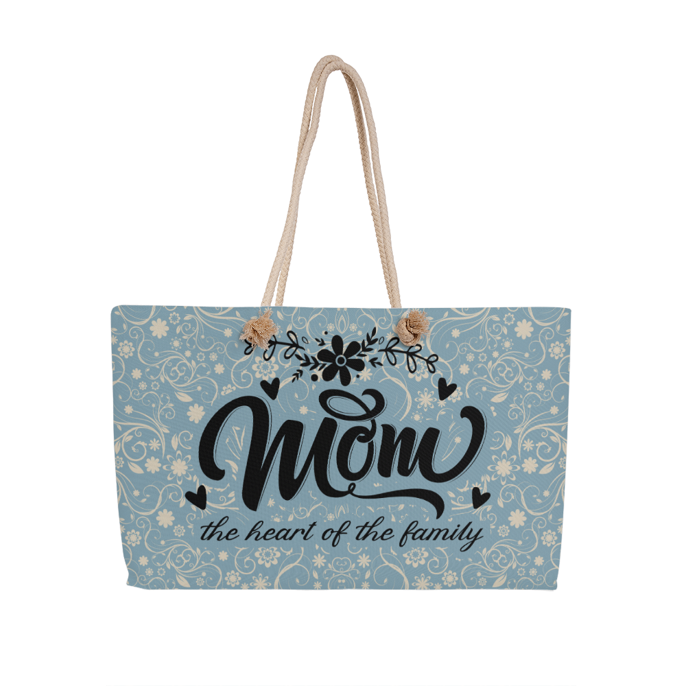 Weekender Tote for Mom - Mother's Day Gift - Mom the Heart of the Family
