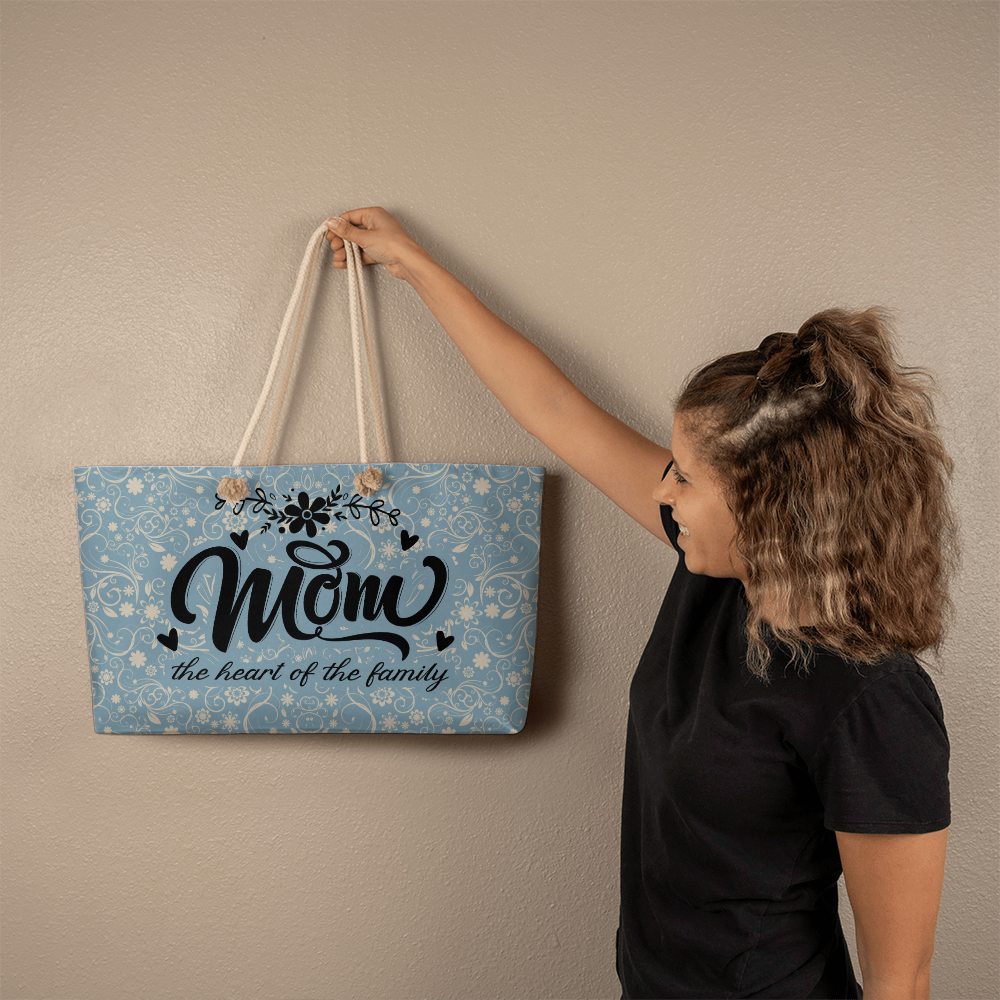 Weekender Tote for Mom - Mother's Day Gift - Mom the Heart of the Family