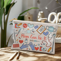 Fabric Zippered Pouch Large for Mom - Mother's Day Gift - Mom Can Fix It