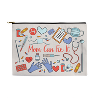 Fabric Zippered Pouch Large for Mom - Mother's Day Gift - Mom Can Fix It