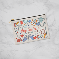 Fabric Zippered Pouch Small for Mom - Mother's Day Gift - Mom Can Fix It