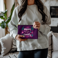 Fabric Zippered Pouch Smaill for Mom - Mother's Day Gift - Mom the Heart of the Family