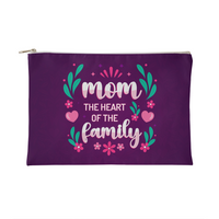 Fabric Zippered Pouch Smaill for Mom - Mother's Day Gift - Mom the Heart of the Family