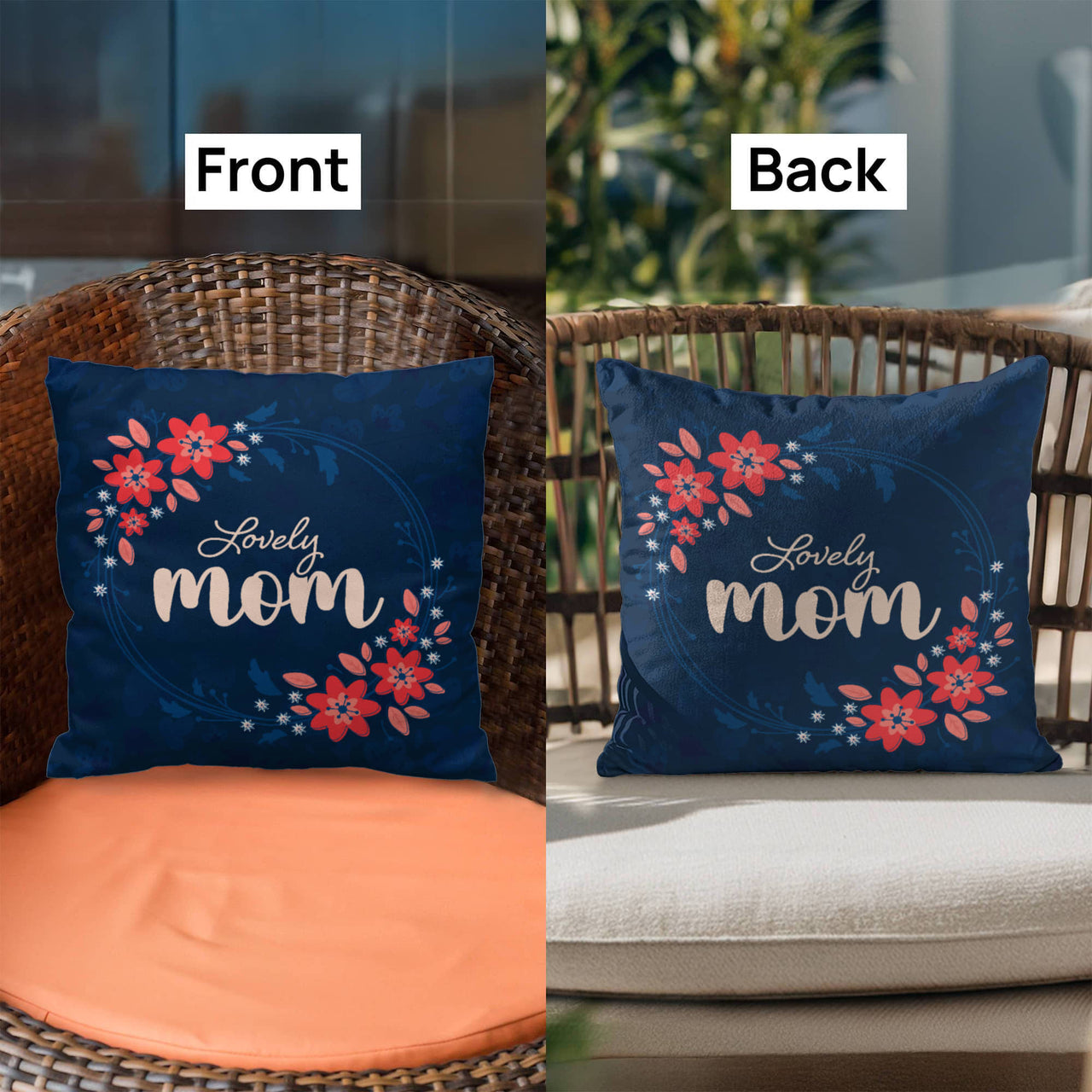 Classic Pillow Cover with Insert for Mom - Mother's Day Gift - Lovely Mom