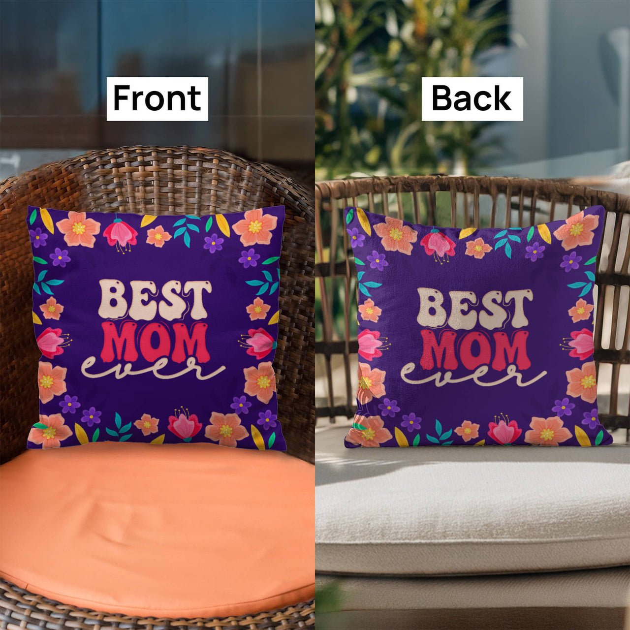 Classic Pillow Cover with Insert for Mom - Mother's Day Gift - Best Mom Ever