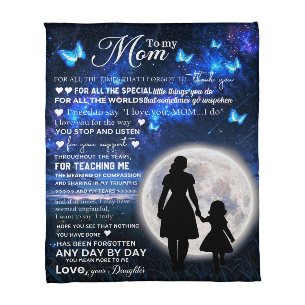 Coral Fleece Blanket (Portrait) for Mom from Daughter - Mother's Day Gift