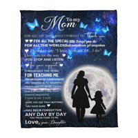 Coral Fleece Blanket (Portrait) for Mom from Daughter - Mother's Day Gift