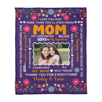 Custom Blanket – I Love You Mom Heartfelt Gift - TreasuredTale