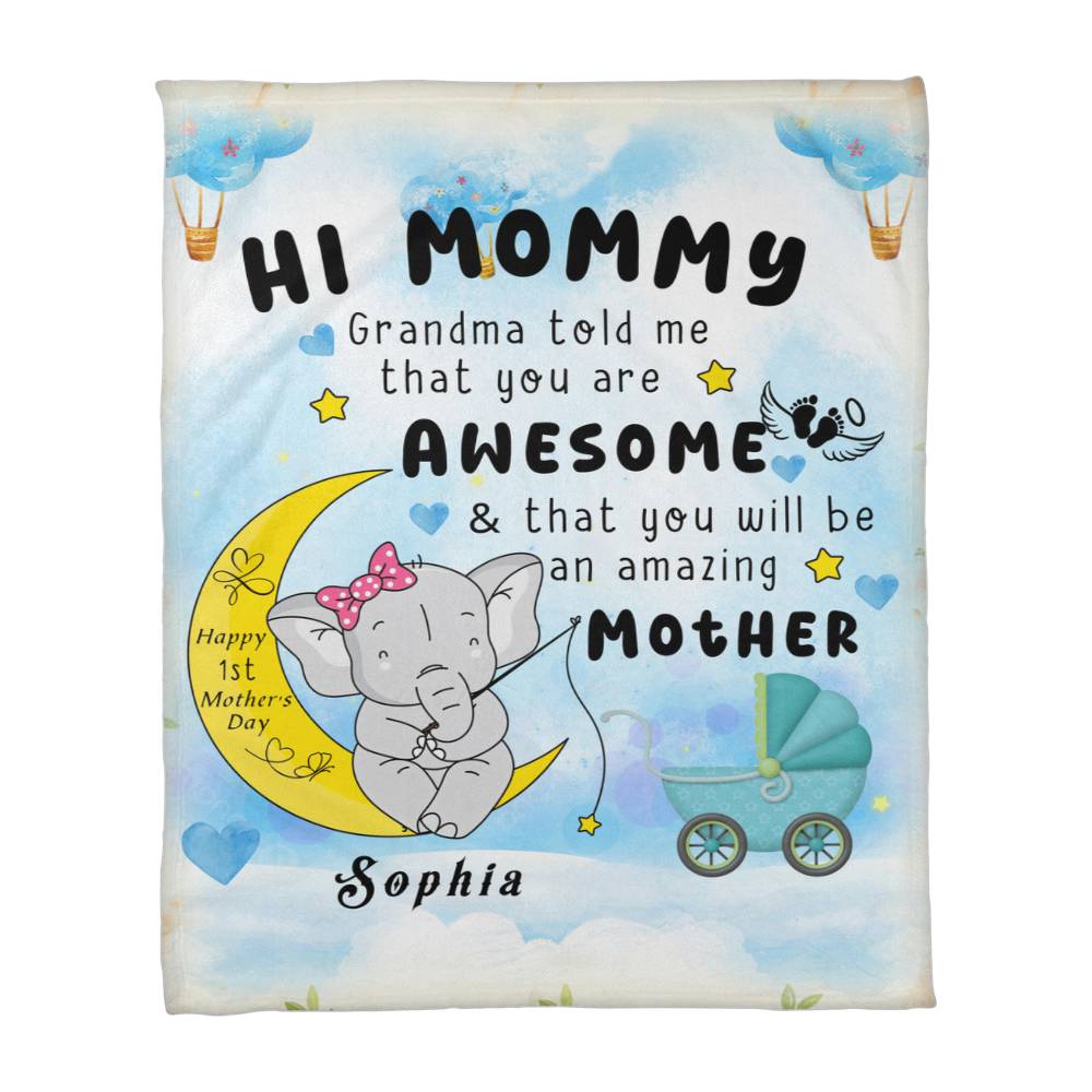 Coral Fleece Blanket (Portrait) for Mommy - 1st Mother's Day