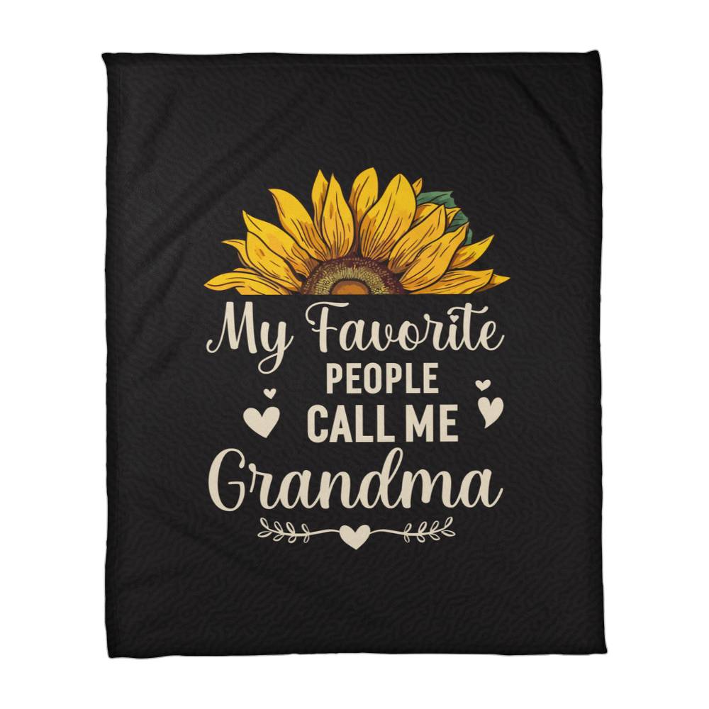Coral Fleece Blanket Portrait (3:4) for Grandma - Mother's Day Gift - My Favorite People Call Me Grandma