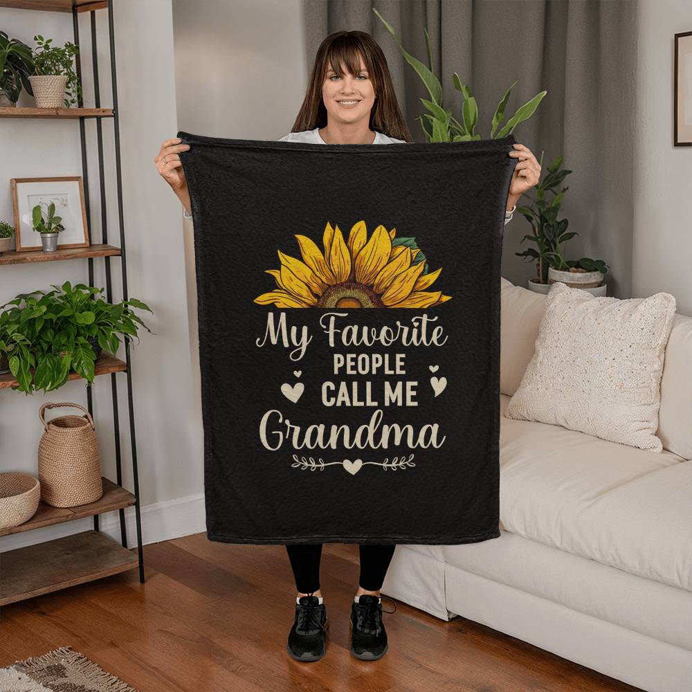Coral Fleece Blanket Portrait (3:4) for Grandma - Mother's Day Gift - My Favorite People Call Me Grandma