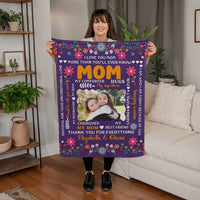 Personalized Coral Fleece Blanket (Portrait) for Mom from Daughter - Mother's Day Gift