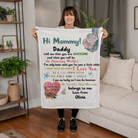 Personalized Coral Fleece Blanket (Portrait) for Mommy - Mother's Day Gift