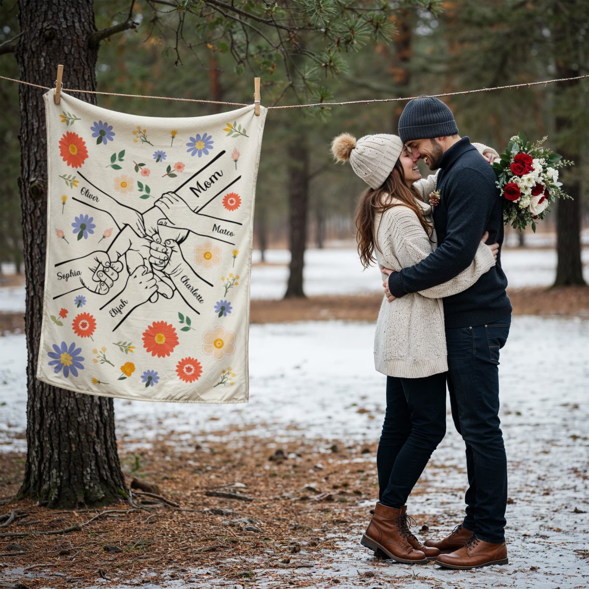 Personalized Kids Hands Blanket for Mom - PHOTO 5 - TreasuredTale