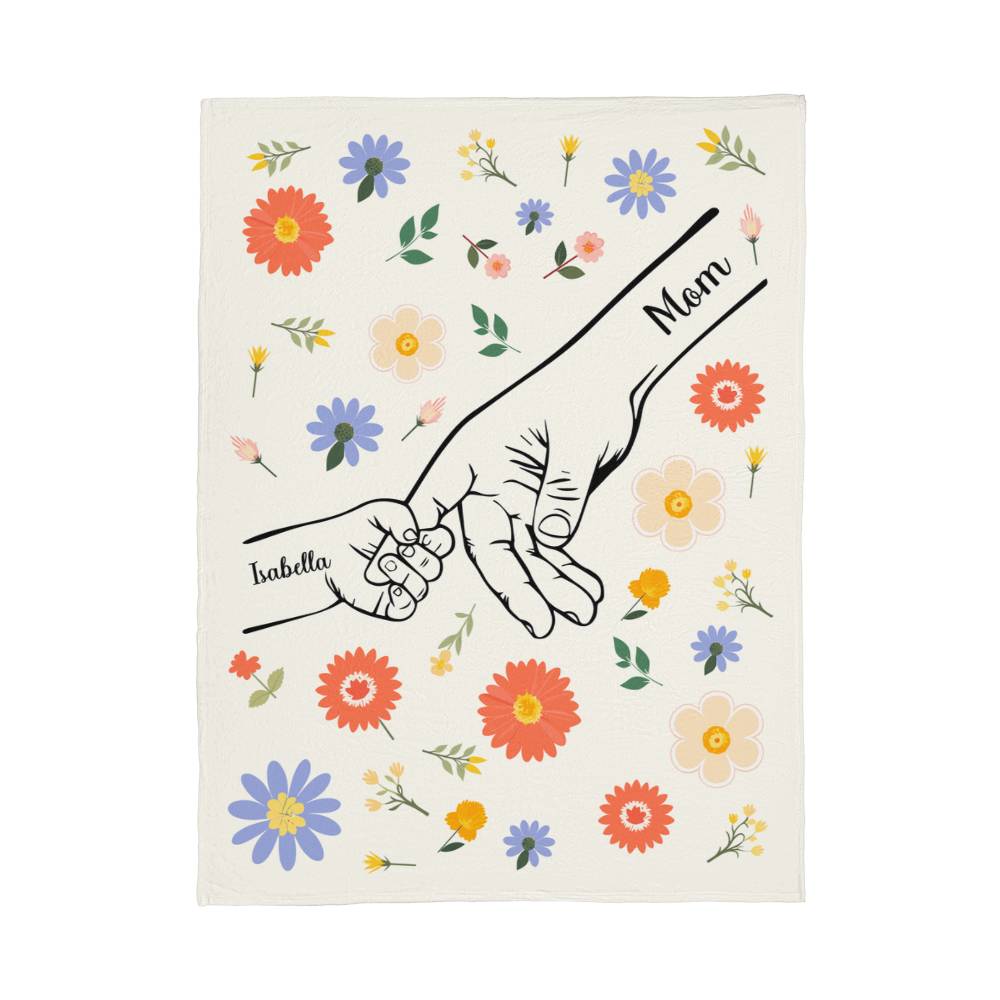 Personalized Kids Hands Blanket for Mom - PHOTO 1 - TreasuredTale