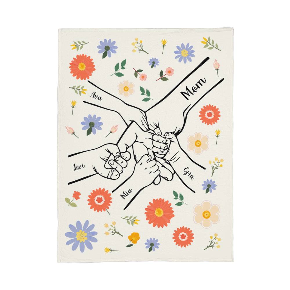 Personalized Kids Hands Blanket for Mom - PHOTO 4 - TreasuredTale