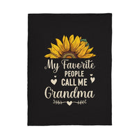 Coral Fleece Blanket Portrait (3:4) for Grandma - Mother's Day Gift - My Favorite People Call Me Grandma