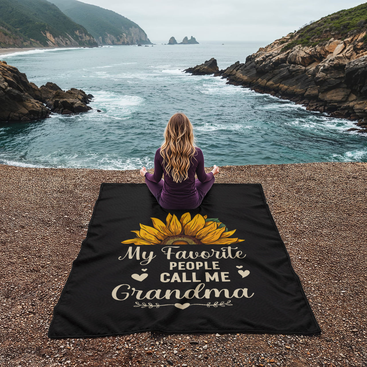 Coral Fleece Blanket Portrait (3:4) for Grandma - Mother's Day Gift - My Favorite People Call Me Grandma