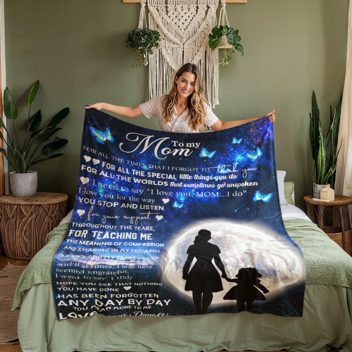 Blanket – Mom Gift from Daughter with Love and Support - TreasuredTale