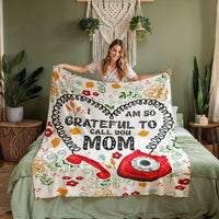 Coral Fleece Blanket Portrait (3:4) - Mother's Day Gift - I am so Grateful to Call You Mom