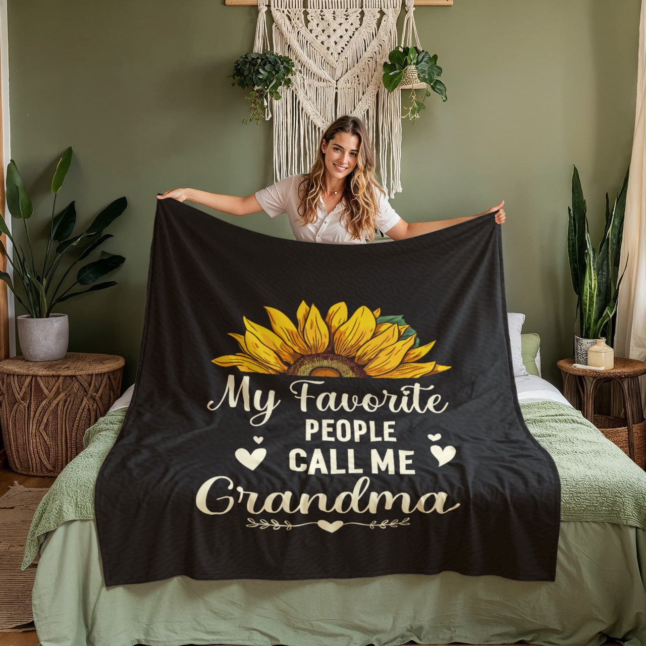 Coral Fleece Blanket Portrait (3:4) for Grandma - Mother's Day Gift - My Favorite People Call Me Grandma