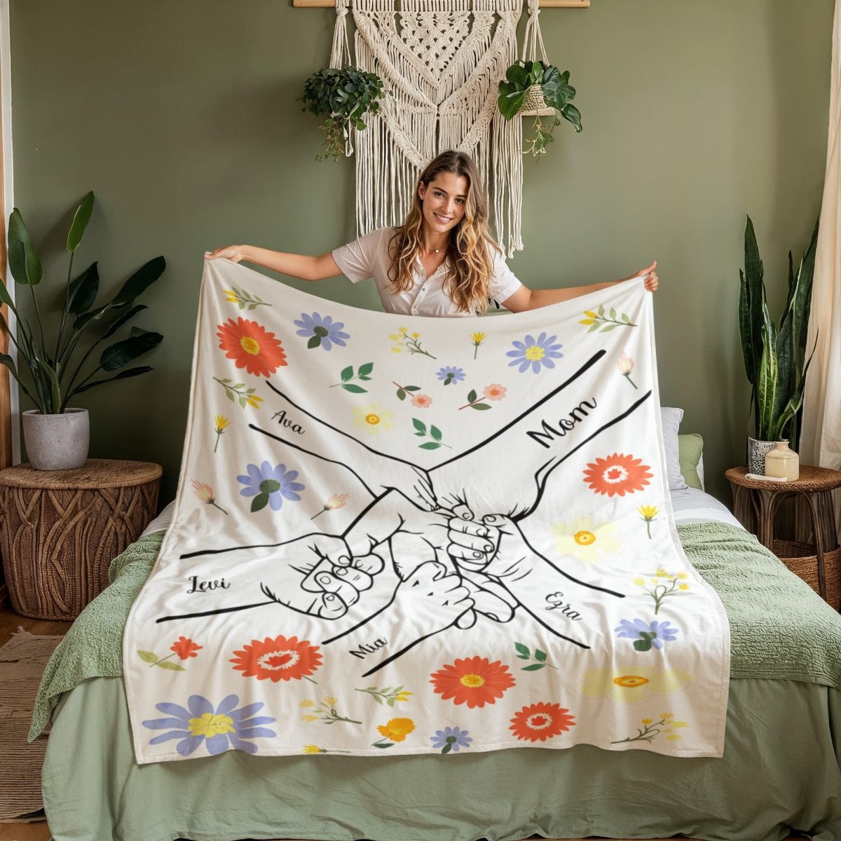 Personalized Kids Hands Blanket for Mom - PHOTO 4 - TreasuredTale