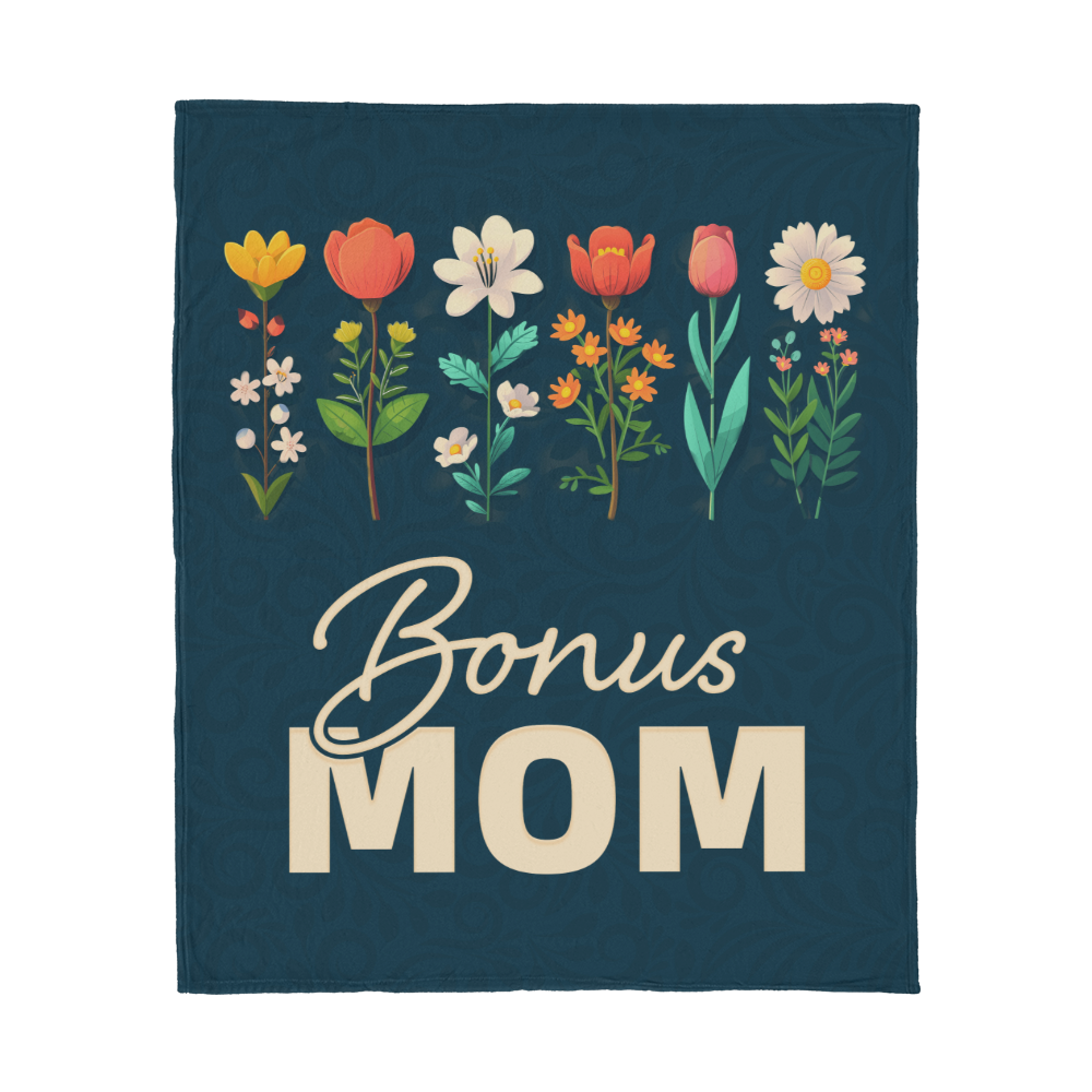 Jersey Fleece Blanket (Portrait) 50" x 60" for Stepmother / Bonus Mom - Mother's Day Gift