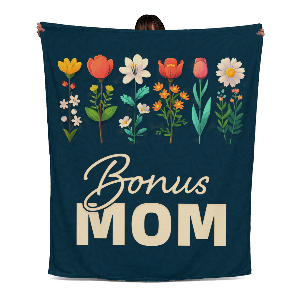 Jersey Fleece Blanket (Portrait) 50" x 60" for Stepmother / Bonus Mom - Mother's Day Gift