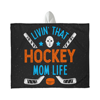 Hooded Sherpa Fleece Blanket for Mom - Mother's Day Gift - Livin' That Hockey Mom Life