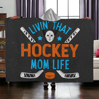 Hooded Sherpa Fleece Blanket for Mom - Mother's Day Gift - Livin' That Hockey Mom Life