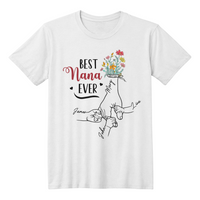 Personalized White T-Shirt for Grandma with Grandkids Names - Mother's Day Gift