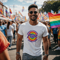 Unisex White T-Shirt Front Print - Pride