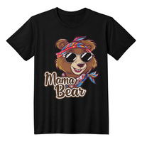Unisex White, Black  T-Shirt Front Print for Mom - Mother's Day Gift - Mama Bear